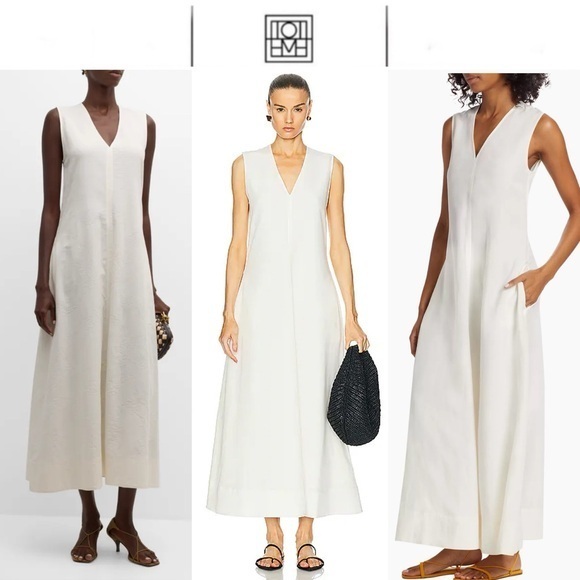 Toteme Dresses & Skirts - Toteme Plunging Floral Jacquard Twisted Backless Maxi Dress Off White FR 34 700$
